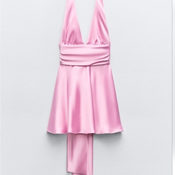 Zara Dresses & Skirts - Zara  Satin Effect Halter Dress